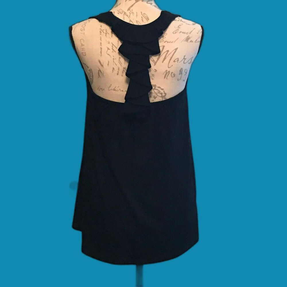 Ella Moss Black Tiered Ruffle Flowy Racerback Halter Top M Nordstrom NWT - Picture 2 of 8